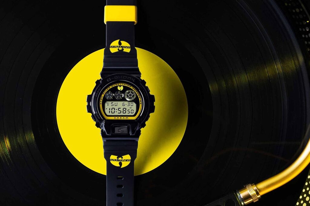 Image promotionnelle sur vinyle pour la montre G-Shock DW6900 Edition Wu Tang Clan